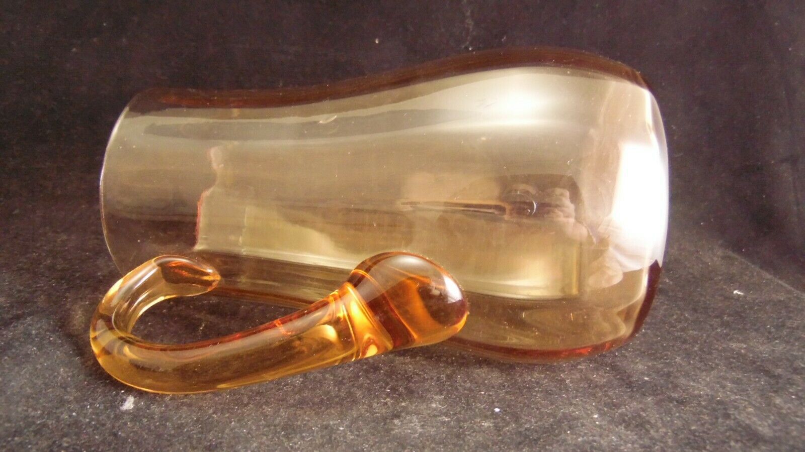 Vintage Parisian orangeade service in orange-blown glass jug with 6 glasses