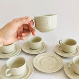 Vintage speckled stoneware coffee cups