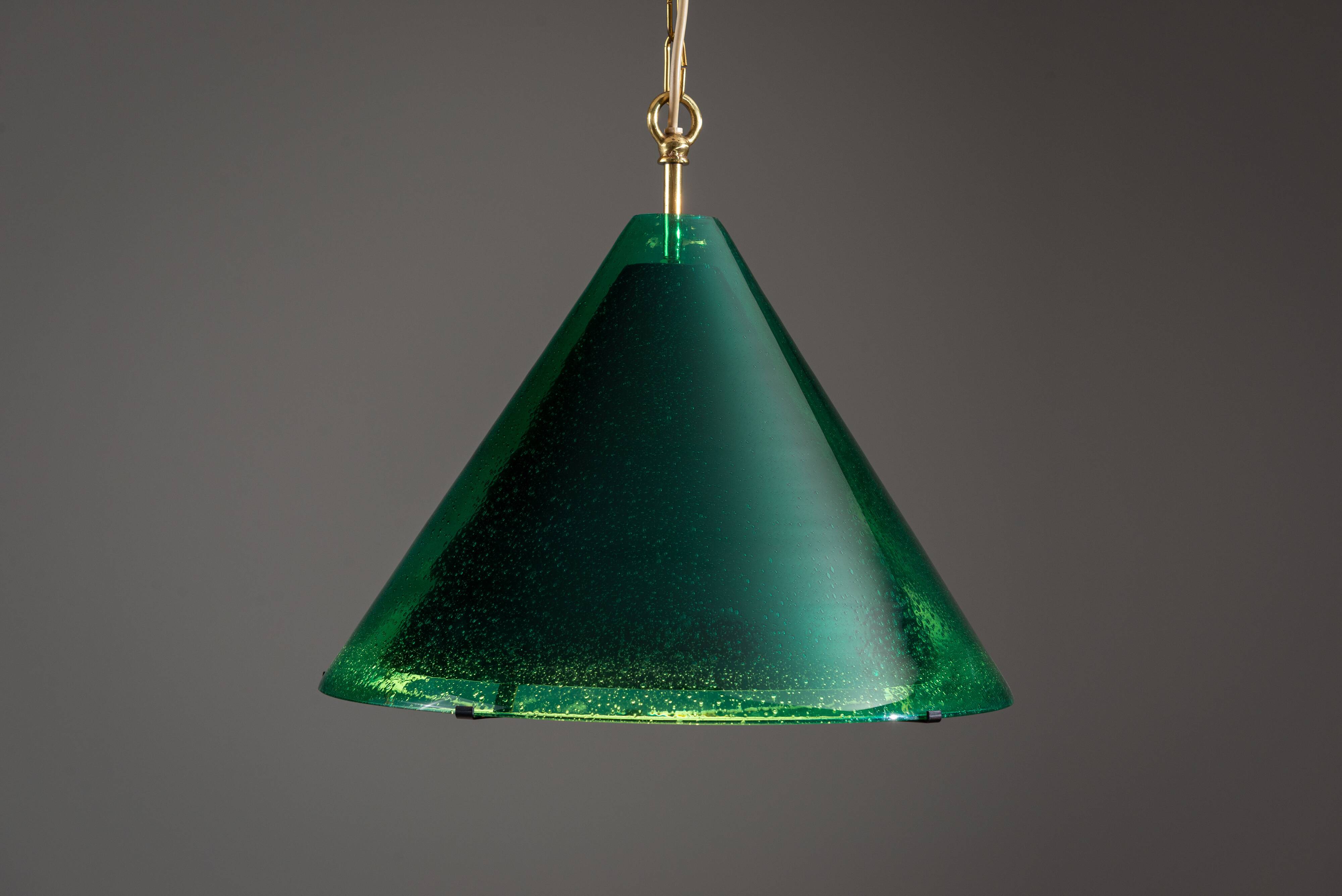 Pendentif en verre vert "Najade" de Jonas Hidle