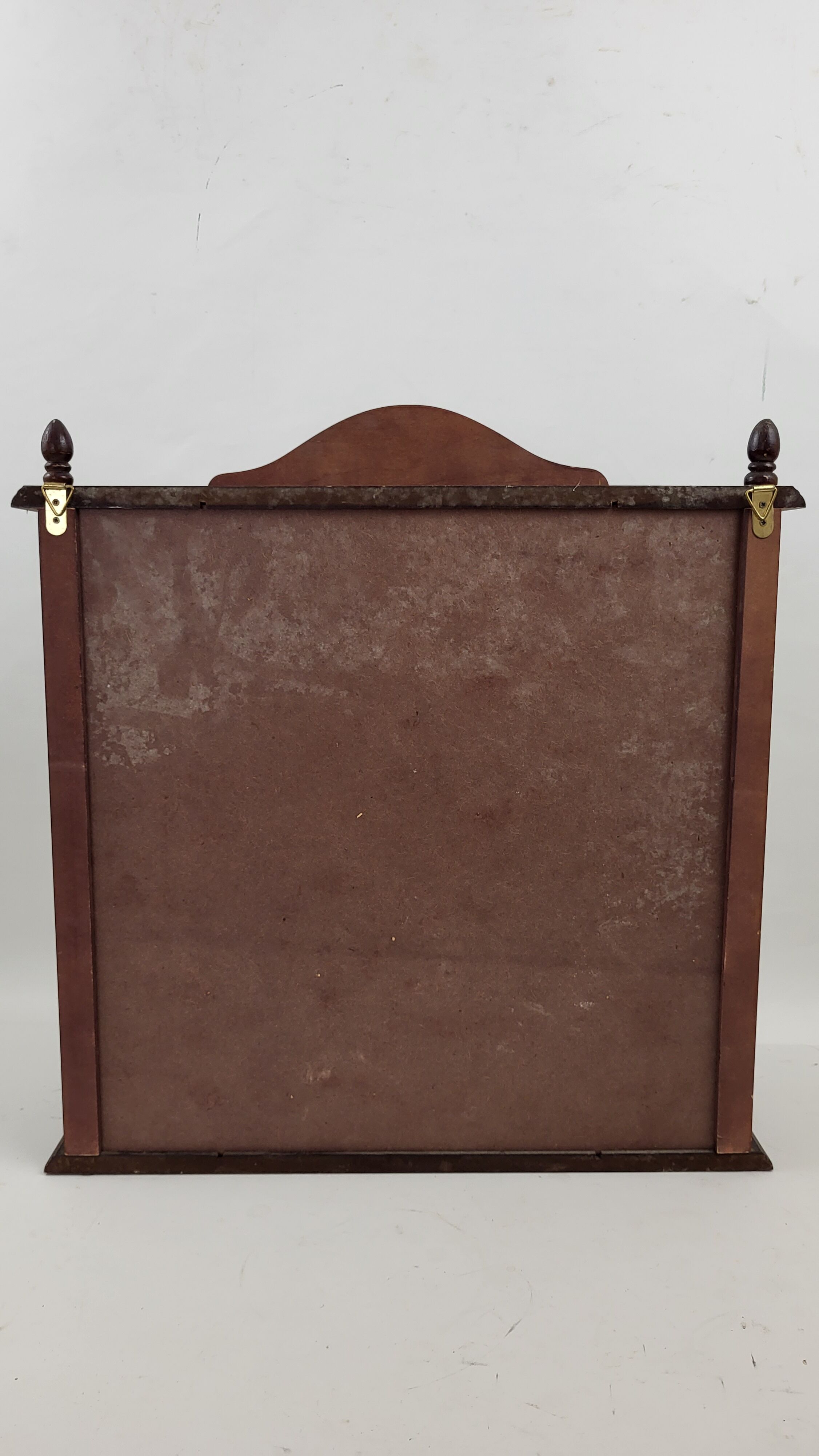 Mahogany stained wood wall display case