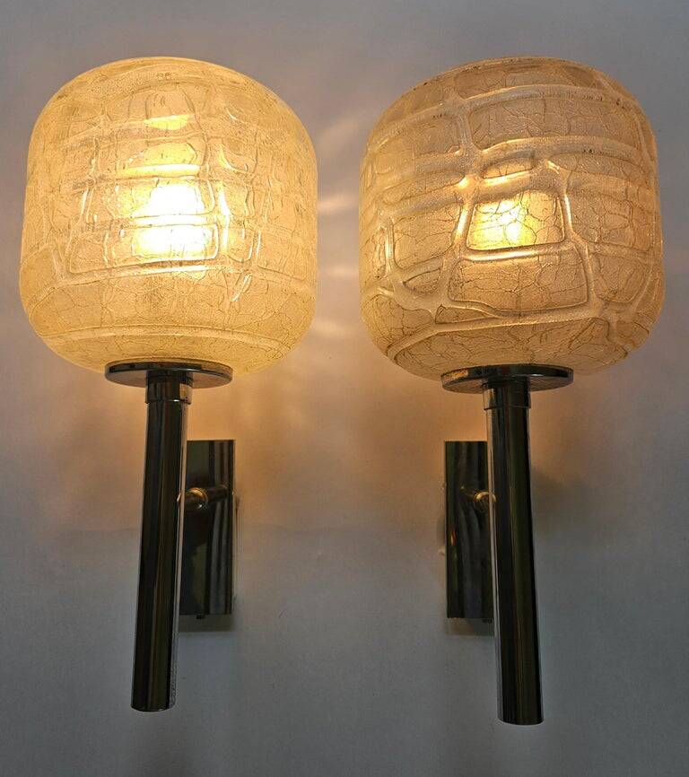 Pair of Rare Midcentury Wall Lamps Doria Leuchten, Germany, 1970s