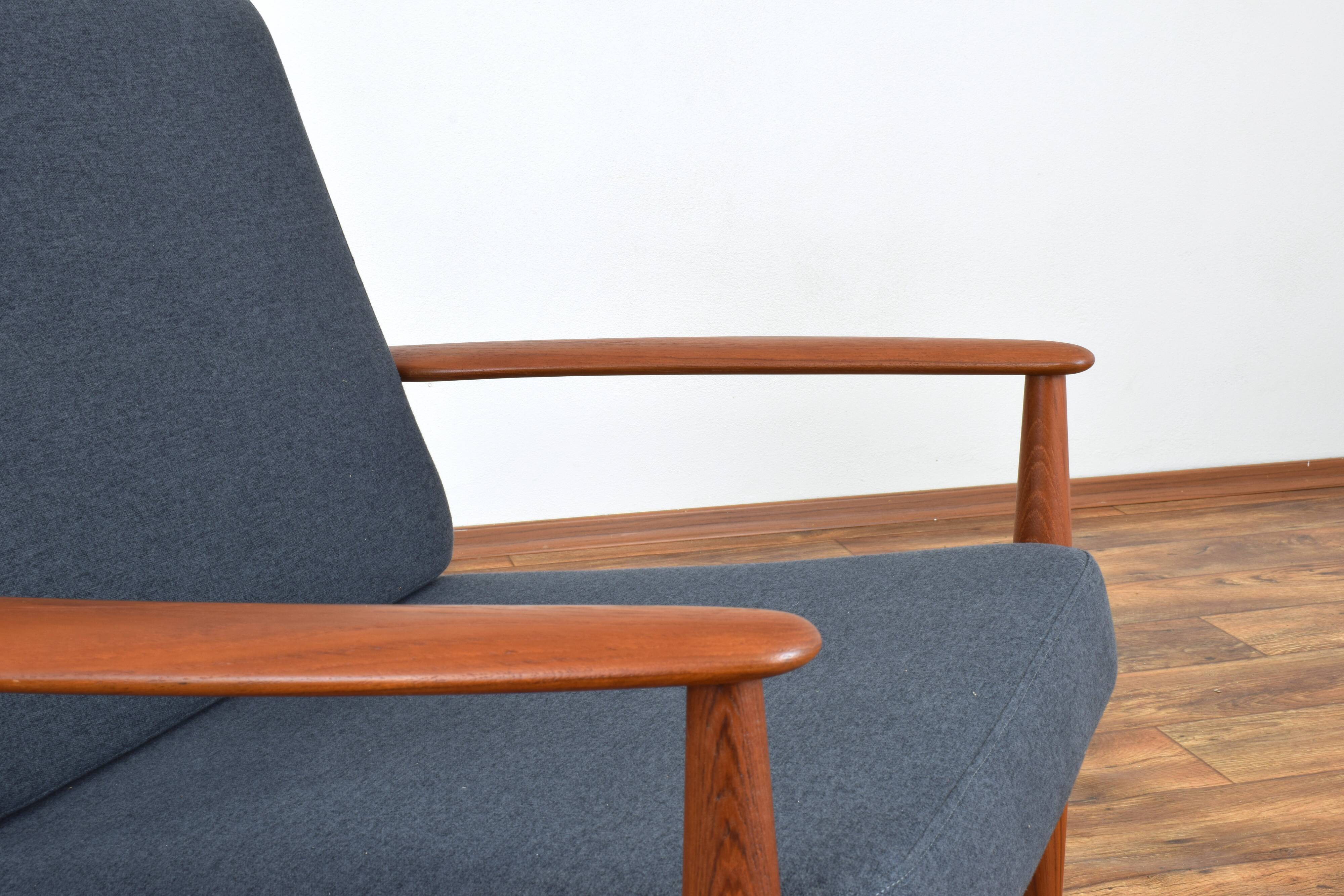 Mid-century Danish teak lounge chair by Grete Jalk of France & Søn, 1960s.