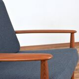 Mid-century Danish teak lounge chair by Grete Jalk of France & Søn, 1960s.