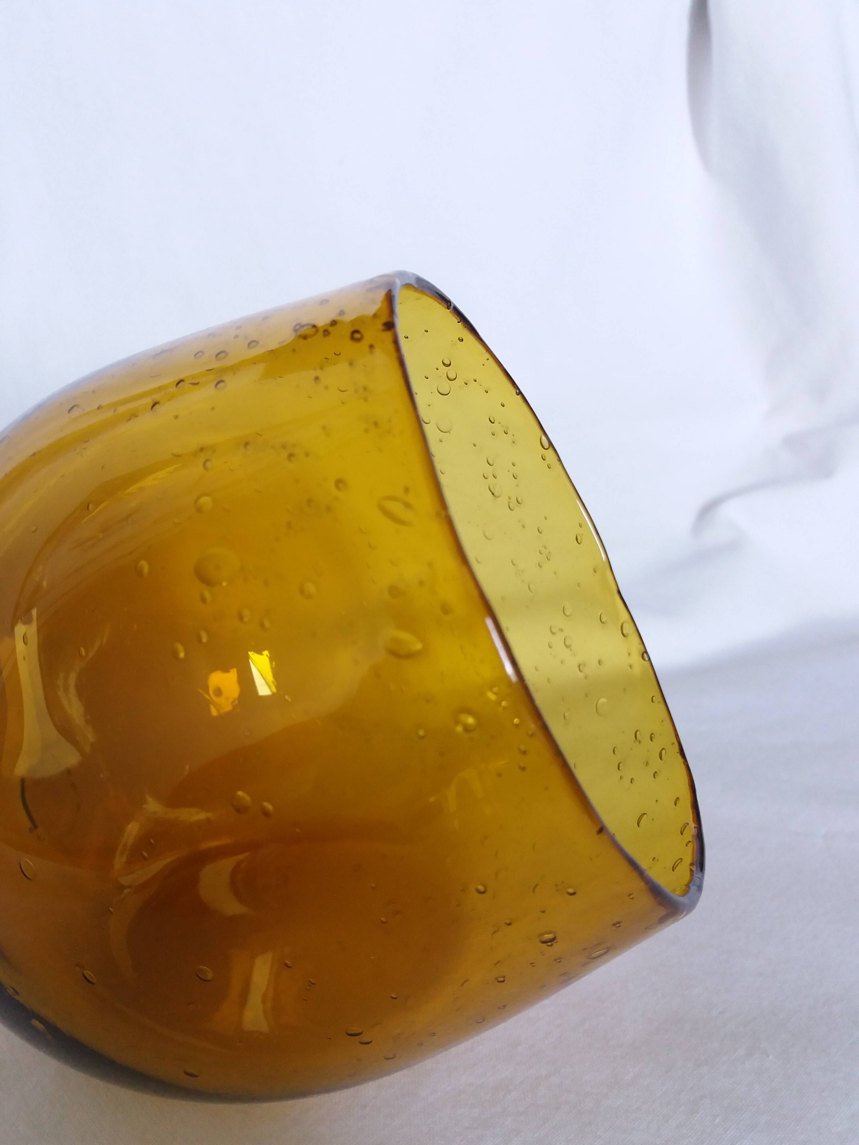 Blown bubble glass vase by Biot