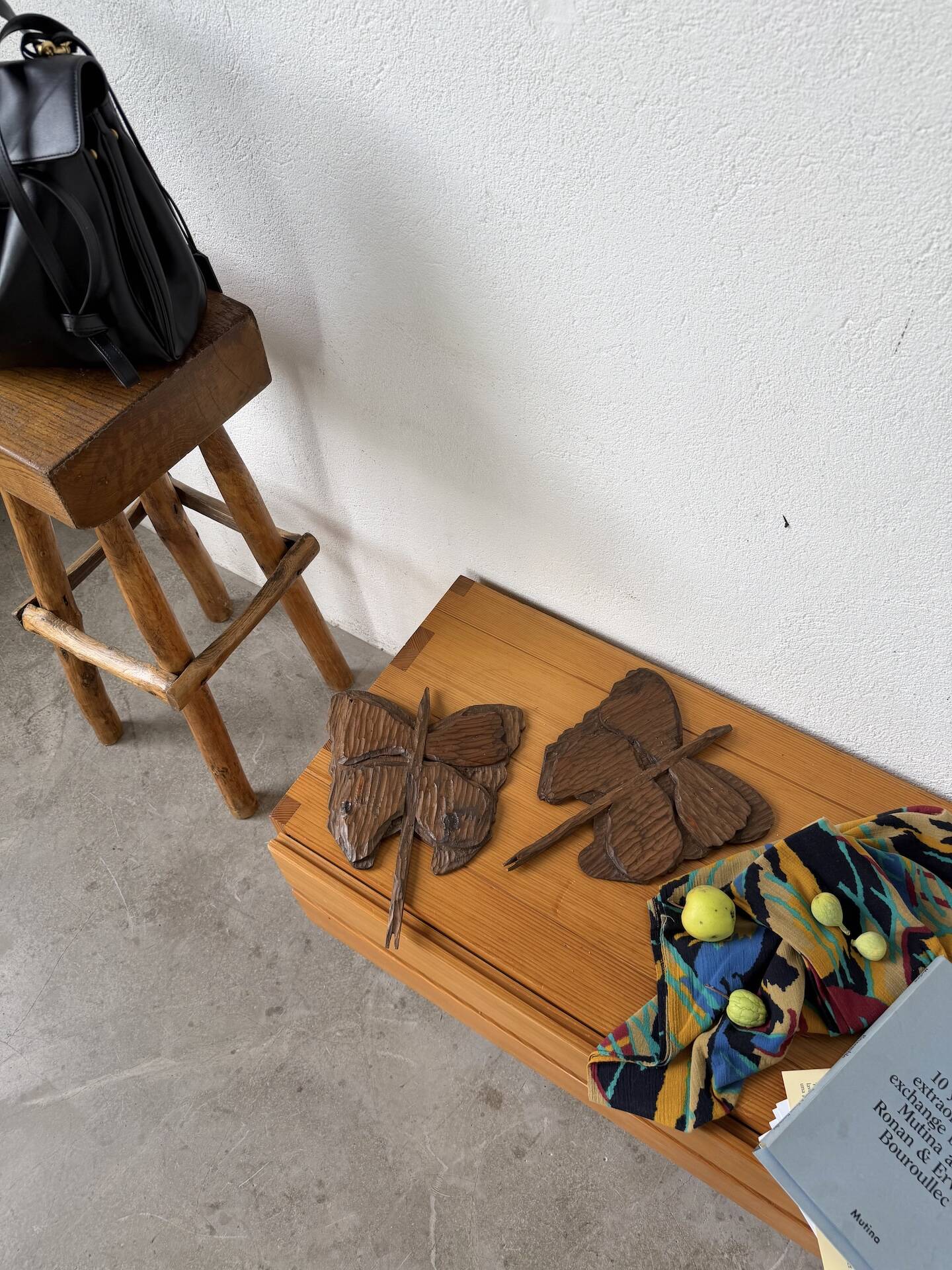 Set of 2 butterfly wall decorations sculptures 1900