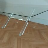 Coffee table glass and plexiglass 70s