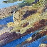 Old oil on cardboard signed