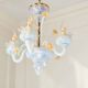 Vintage opalescent Murano chandelier – Italy, 1970s