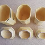 3 vintage spice pots iron earth