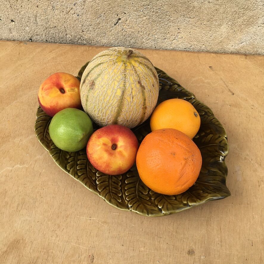 Asparagus dish in the shape of a Fern - Atelier d'art Sarreguemines