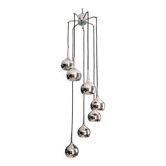 Grand lustre cascade en métal chromé, Hans-Agne Jakobsson, 1960-70