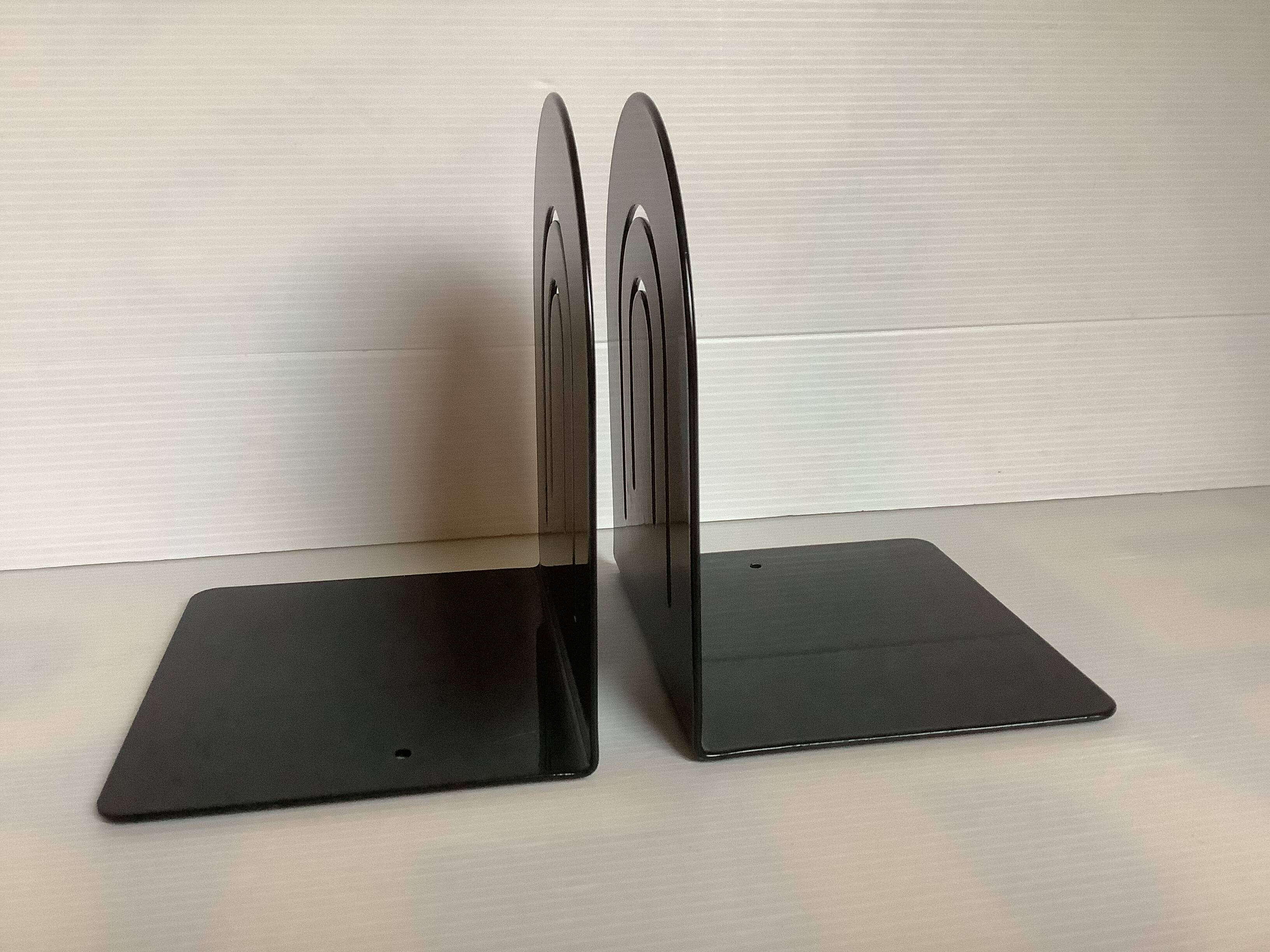 Pair of black metal arched bookends
