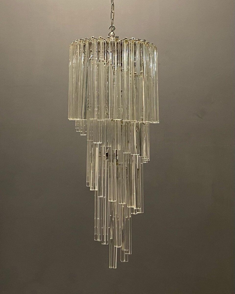 Italian murano prism spiral chandelier