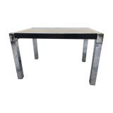 Chrome dining table and glass system
