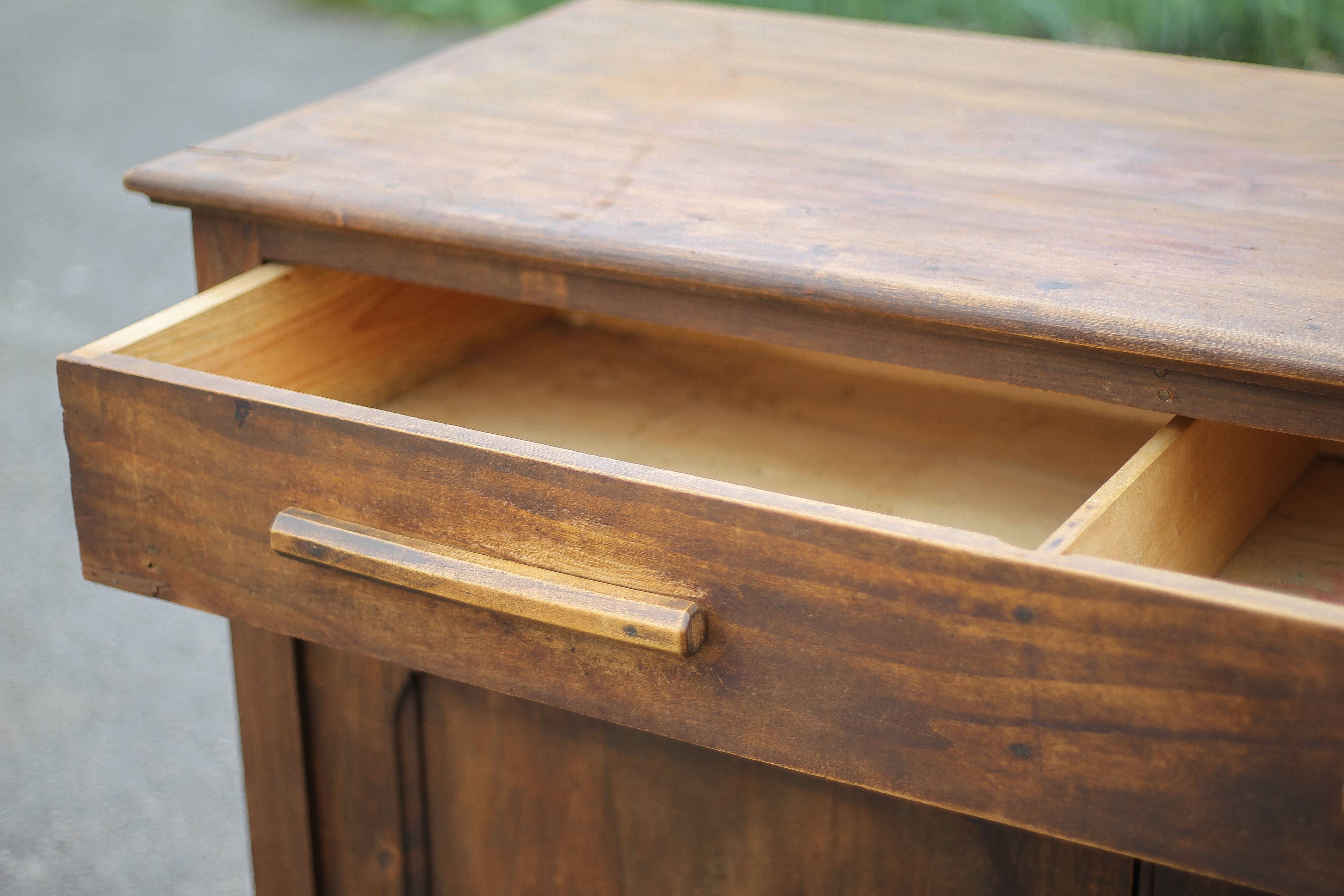 Buffet bas en bois bahut meuble de rangement, meuble ancien