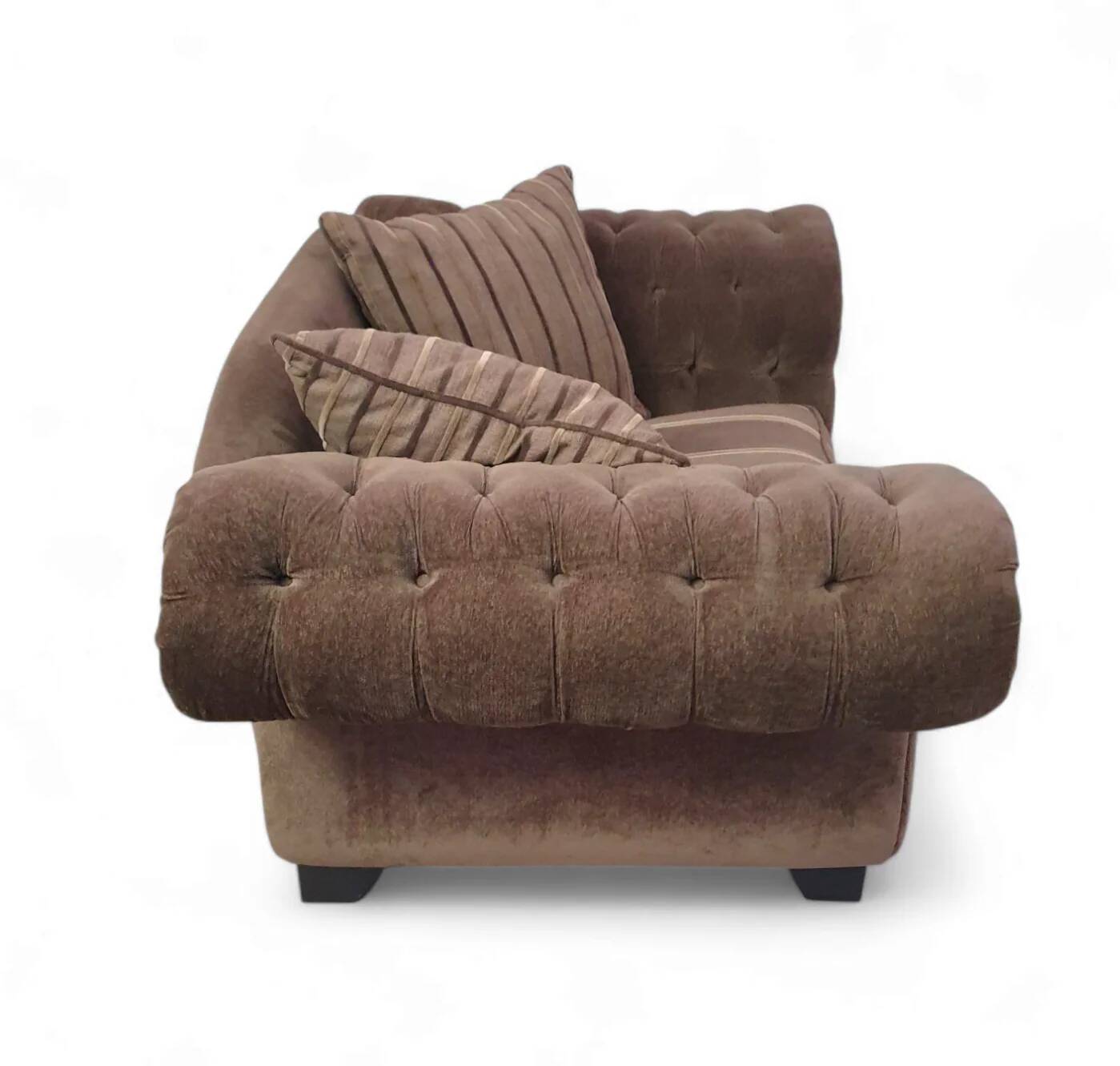 Large weighty love seat with the original matching cushions. Marked "Handmade in Holland"