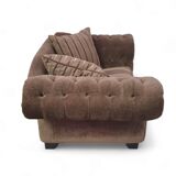 Large weighty love seat with the original matching cushions. Marked "Handmade in Holland"