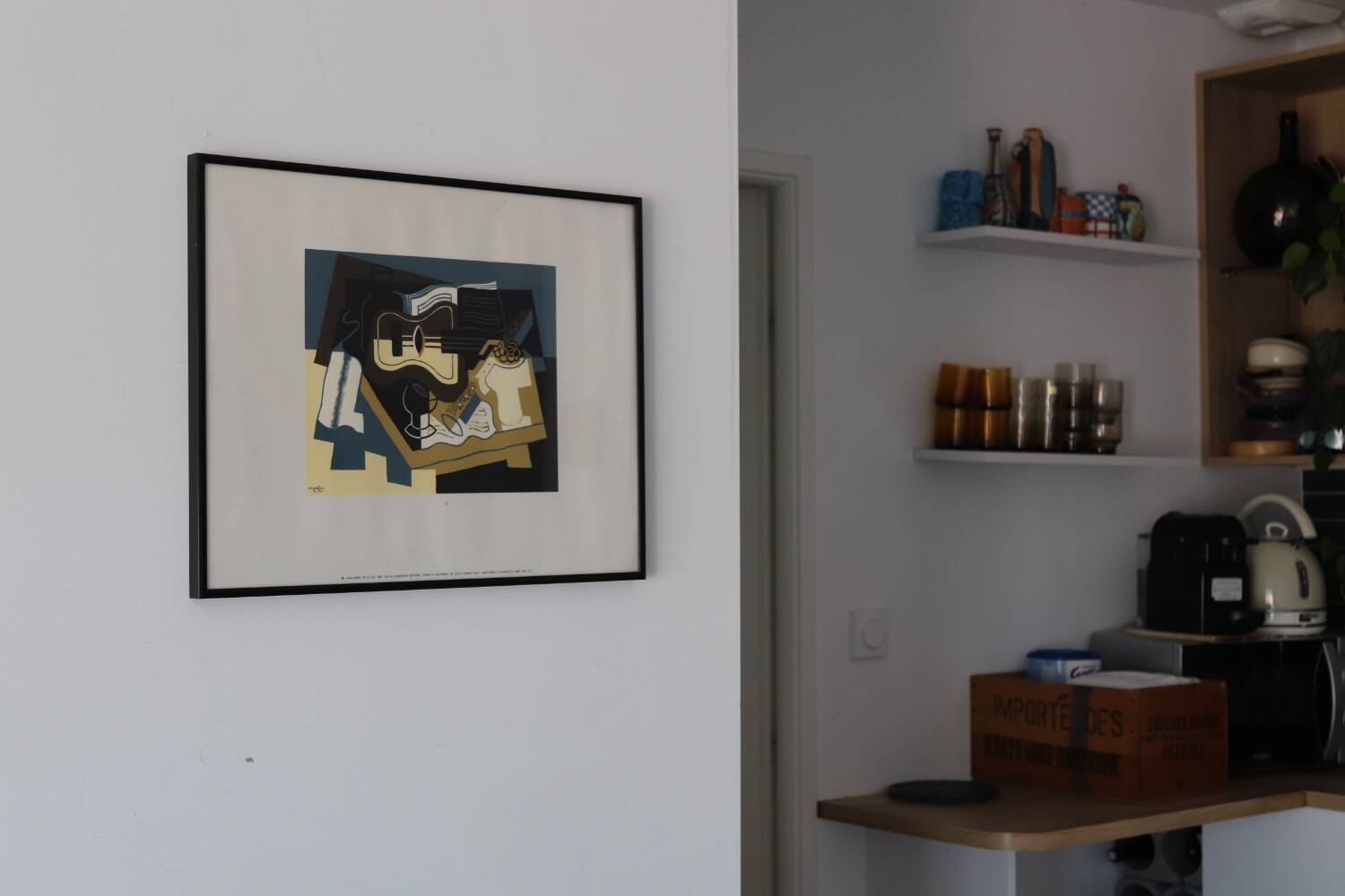 Framed poster 1991 "guitar and clarinet" Juan gris 1920