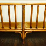 Rattan bench sofa and vintage canning