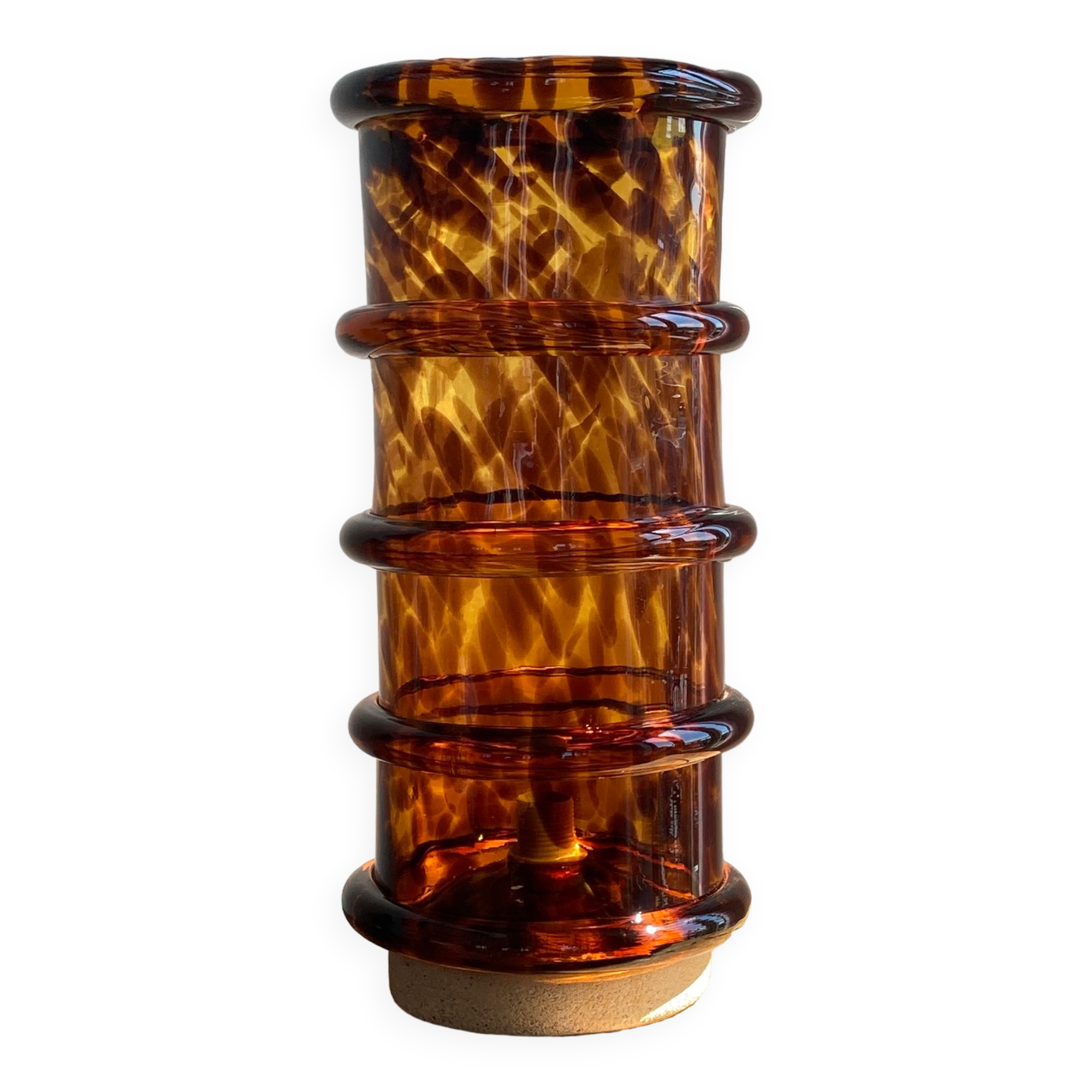 Vintage blown glass lamp "tortoiseshells"
