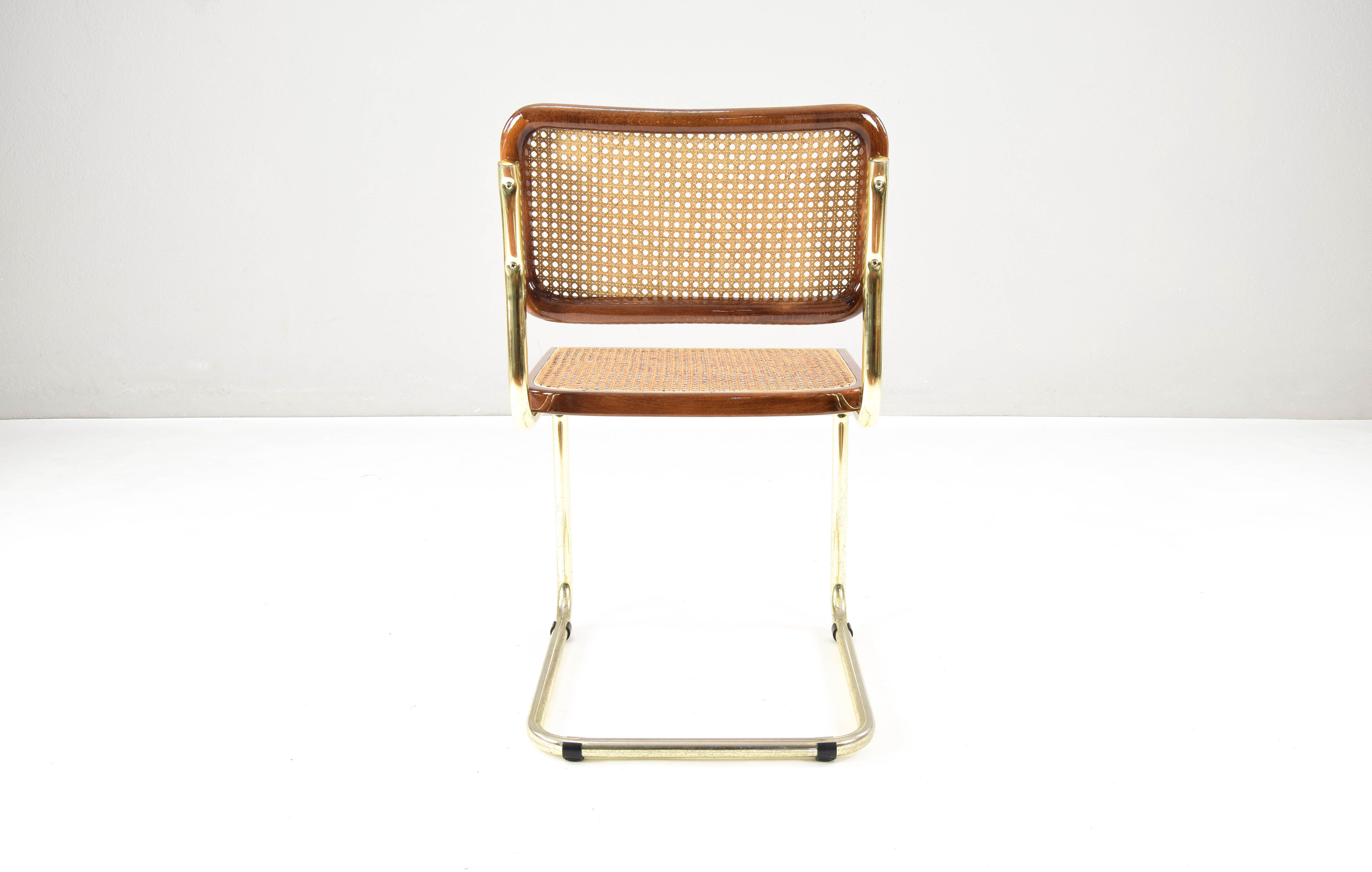Set of Six Marcel Breuer B32 Cesca chairs, Italy 1970