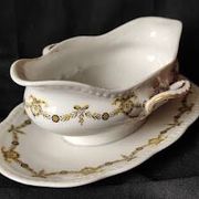 Like new! 1960/70/Laurel crown/Limoges/garland decoration/gravy boat