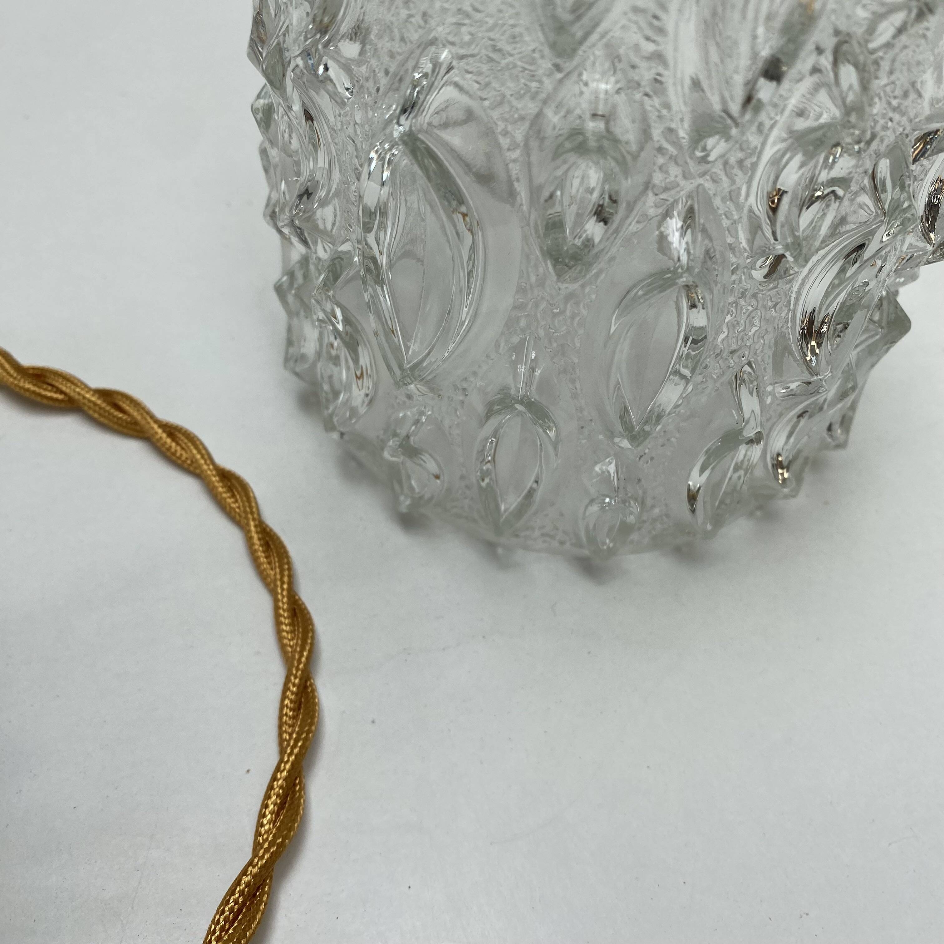 Vintage suspension in moulded pressed glass