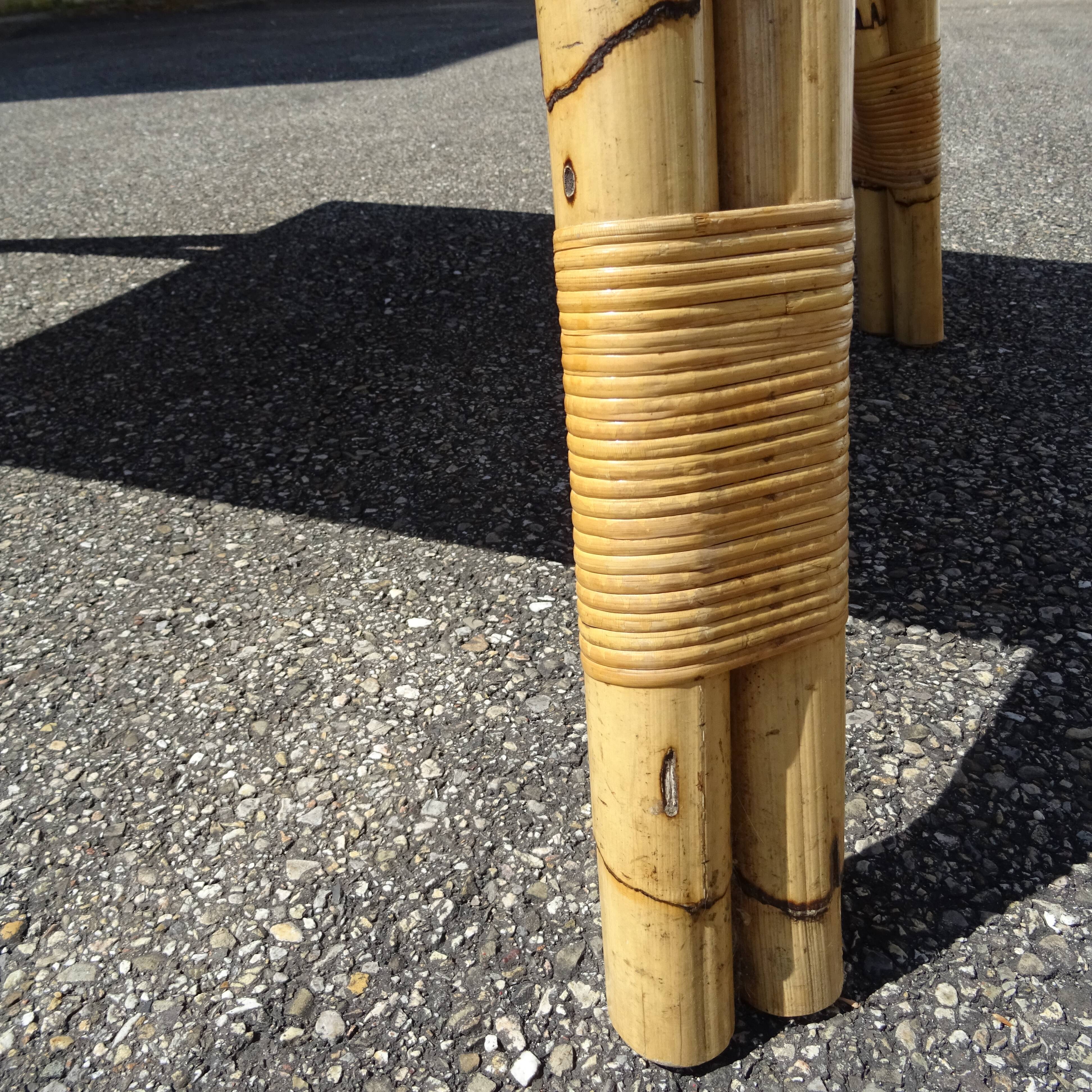 Bamboo and vintage ceramic dining table 60 years