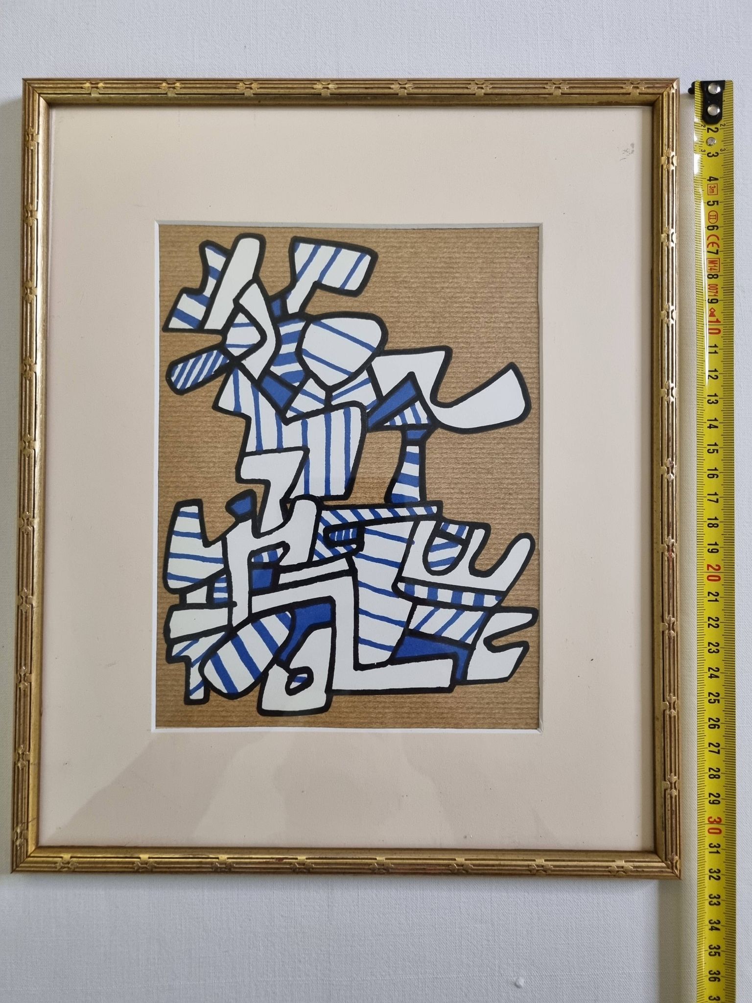 Screenprint after Jean Dubuffet framed under glass 27 cm by 32 cm