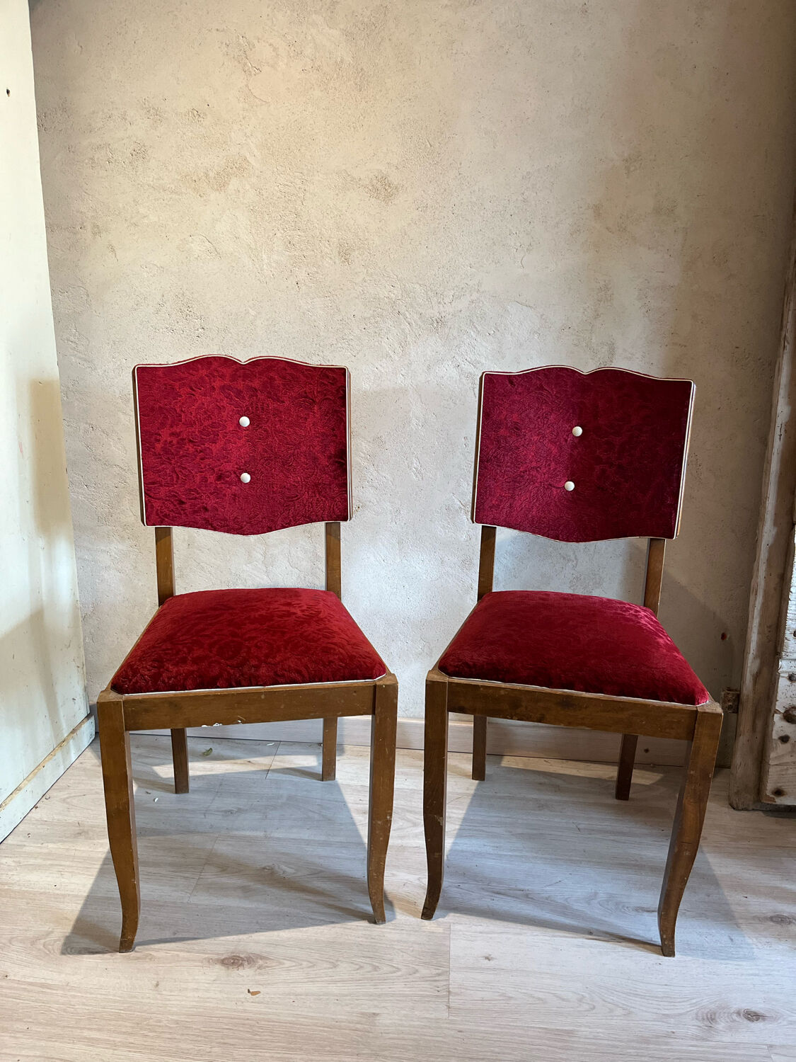 Set of 2 upholstered chairs 1950/60