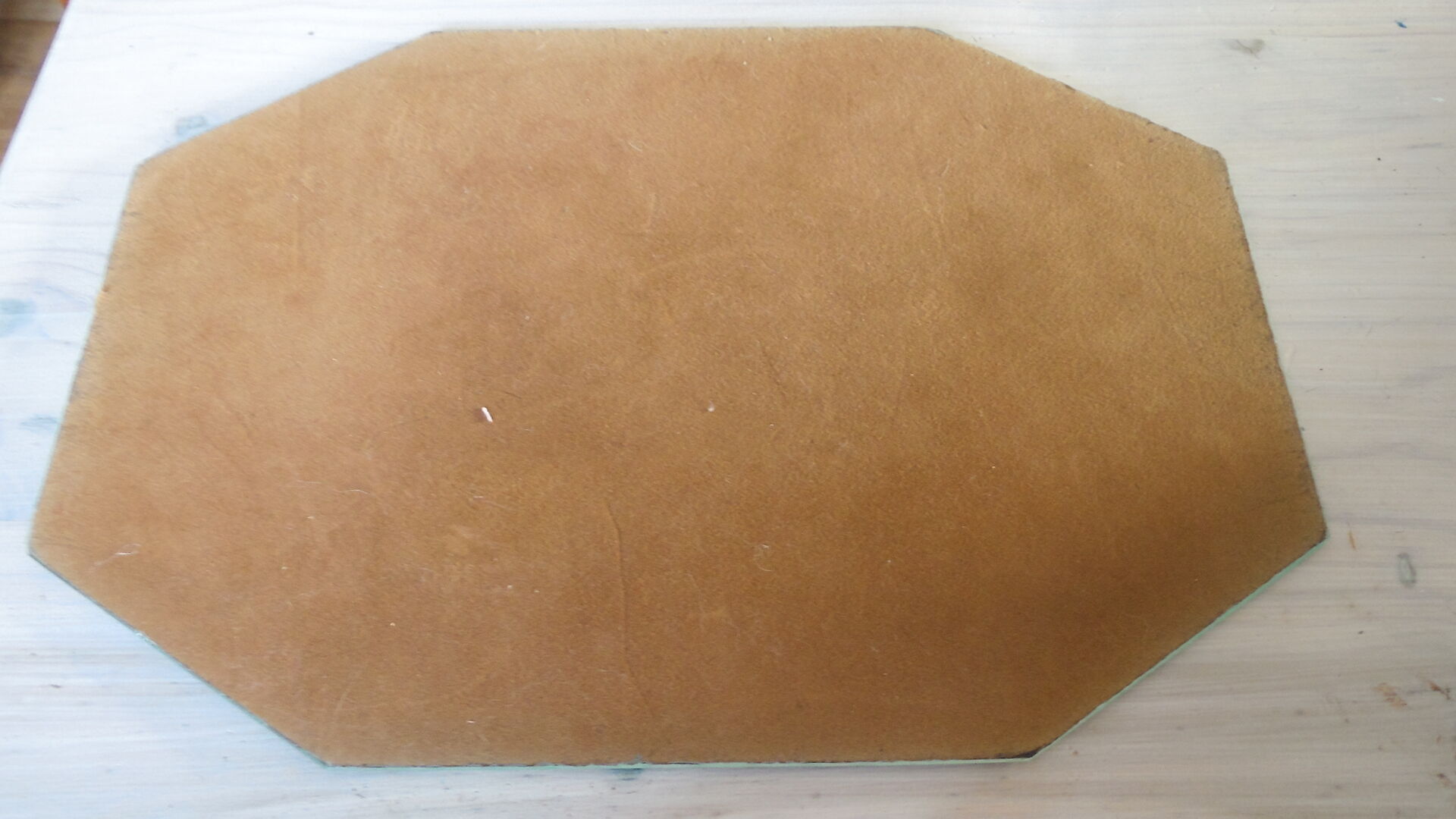 Beveled octagonal table mirror