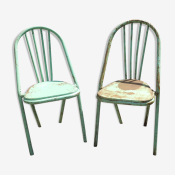 Paire de chaises en metal