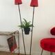 Vintage two-light lamp with plant holder