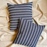 Striped jeans cushion 40 cm
