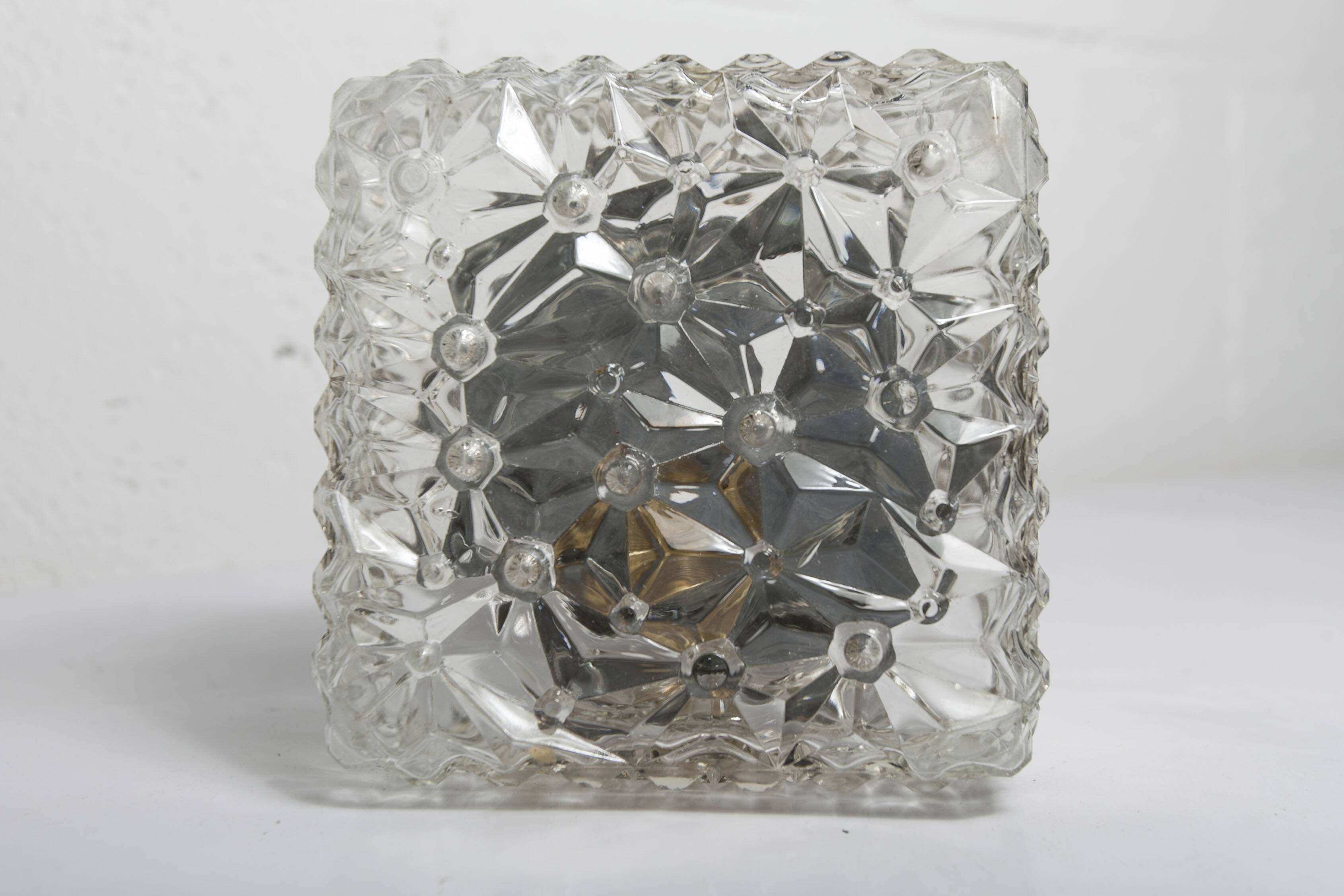 Square ceiling or wall light 1970 space age