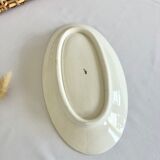 Romantic antique ravier porcelain floral style cream color and green details