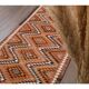 1970s Vintage Turkish Hand-Knotted Wool Cotton Orange Runner Rug 96x346