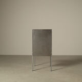 Set of six postmodernist stainless steel dining chairs from circa 1980-1990.