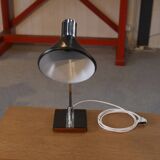 Black lacquered and chrome metal desk lamp, Italian design, circa 1970s