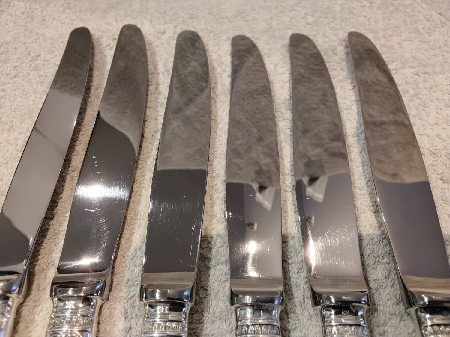 6 silver-plated table knives by Christofle Malmaison
