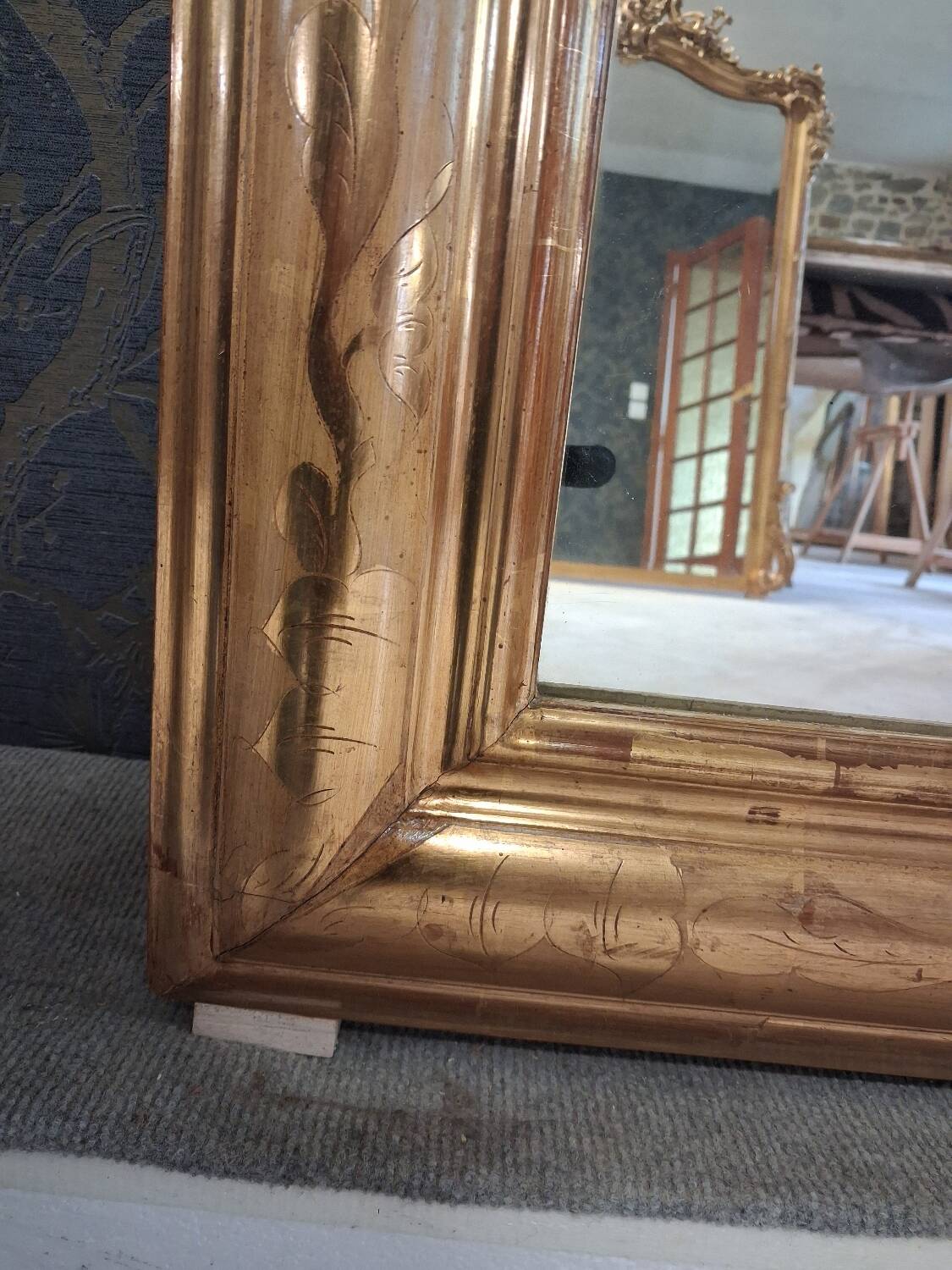 Louis Philippe mirror with pediment 141 x 80