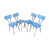 Set of 4 chairs in formica blue