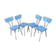 Set de 4 chaises en formica bleu