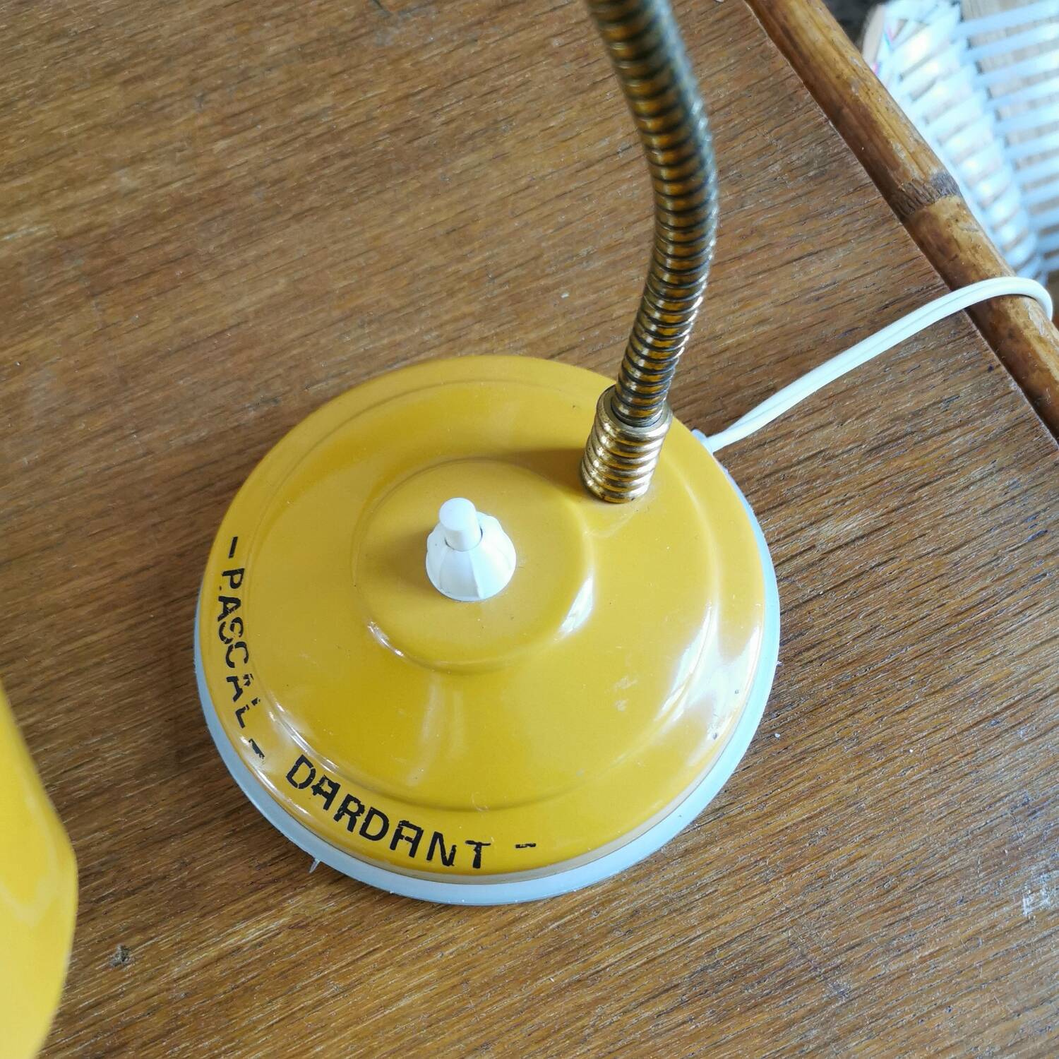 Vintage yellow cocotte lamp from the 60s