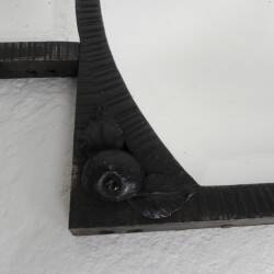 Art Deco mirror with faceted cut glass in a steel frame, 1930s