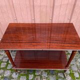 2-level rolling table in lacquered mahogany and brass 1960