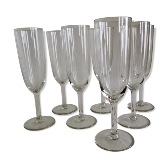 7 cut crystal champagne flutes