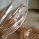 Set of 6 small scallops in vintage rosaline pink glass