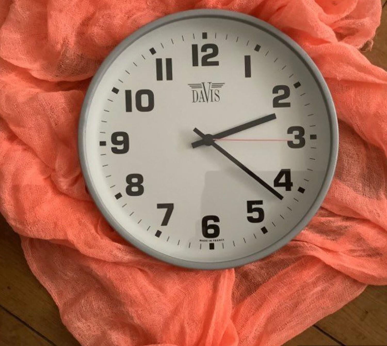 Davis design clock with large black numerals