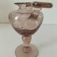 Biot candle holder vase in powder pink blown bubble glass.